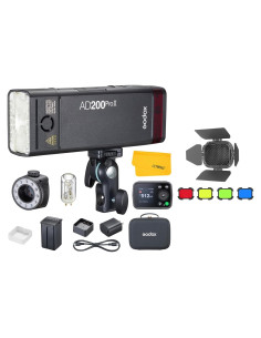 Flash Estroboscópico Godox AD200 Pro II 200W Inalámbrico HSS