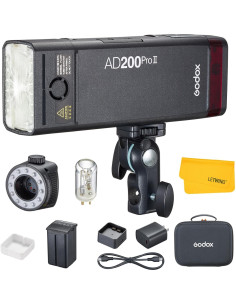 Flash Estroboscópico Godox AD200 Pro II 200W Inalámbrico HSS 2