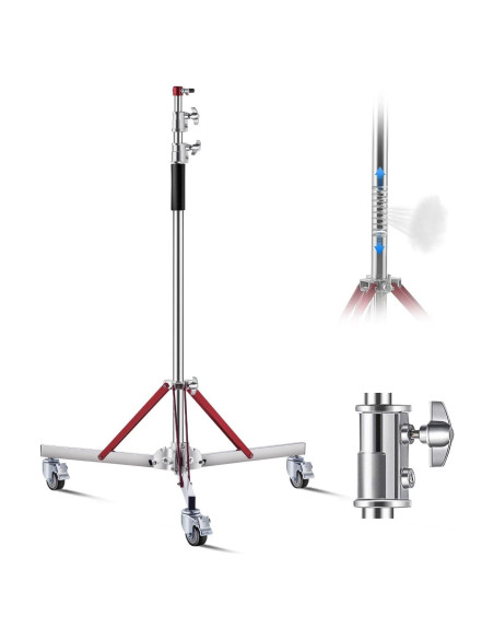Soporte de Luz VEVOR con Ruedas Ajustable 10.5 ft 20 kg
