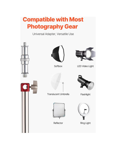 Soporte de Luz VEVOR con Ruedas Ajustable 10.5 ft 20 kg