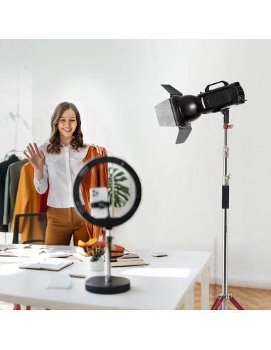 Soporte de Luz VEVOR con Ruedas Ajustable 10.5 ft 20 kg