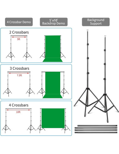 Soporte de Fondo Ajustable ShowMaven 1.95m x 3.05m con Bolsa