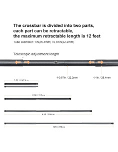 Barra Cruzada Britek 4214A para Soporte de Fondo 3.66m 2