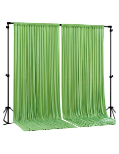 Cortinas de Fondo Verde Salvia 2 Paneles 1.22x3.05m Poliéster