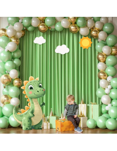 Cortinas de Fondo Verde Salvia 2 Paneles 1.22x3.05m Poliéster 2