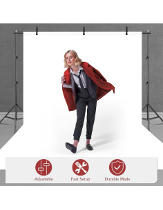 Kit de Soporte de Fondo Ajustable Kshioe 1.95m con Bolsa 2