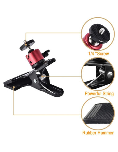 Abrazadera de Clip UTEBIT para Cámara con Trípode 360 - 2 Paquete