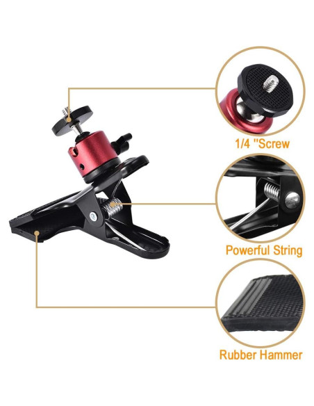 Abrazadera de Clip UTEBIT para Cámara con Trípode 360 - 2 Paquete