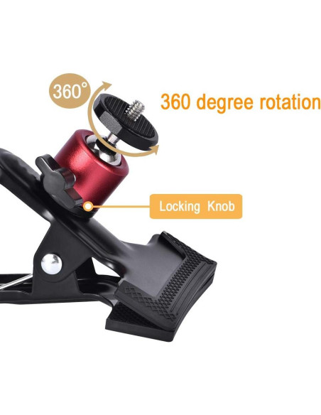 Abrazadera de Clip UTEBIT para Cámara con Trípode 360 - 2 Paquete