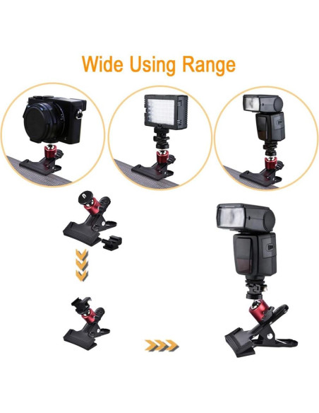 Abrazadera de Clip UTEBIT para Cámara con Trípode 360 - 2 Paquete