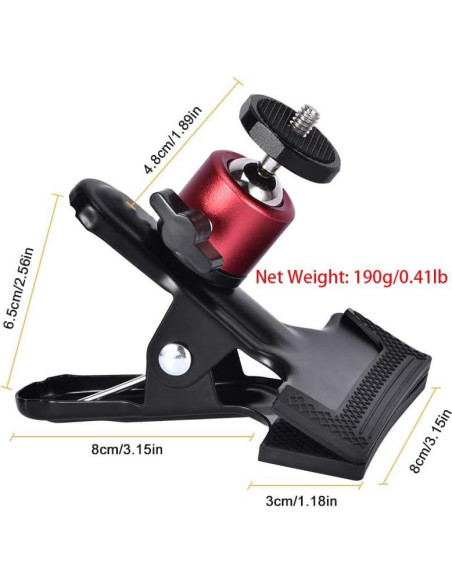 Abrazadera de Clip UTEBIT para Cámara con Trípode 360 - 2 Paquete