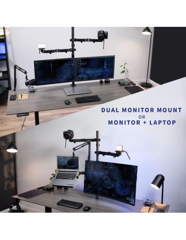 Soporte de Escritorio VIVO STAND-LIVE2L para Doble Monitor 32"