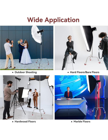 Juego de 3 Ruedas Giratorias Trrose 25mm para Soportes de Luz