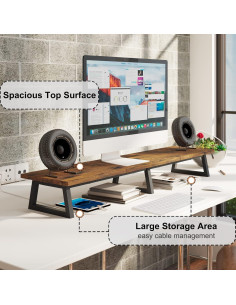 Soporte para Monitor Doble TEAMIX 106.68 cm Marrón Ergonómico 2