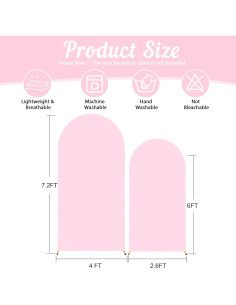 Set de 2 Fundas de Fondo Arco Rosa Chiara 2.2m y 1.8m 2