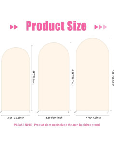 Cubierta de fondo beige 6FT GEWONELIFE para arco de boda 2
