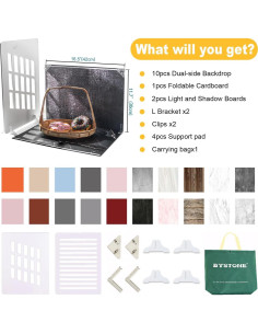 Kit de Fondos para Fotografía de Productos 10Pcs BYSTONE 42x29.7cm 2