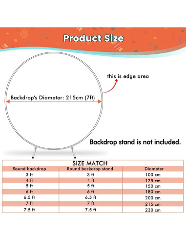 Cubierta de fondo redonda floral Jditngp 2.2m para fiestas