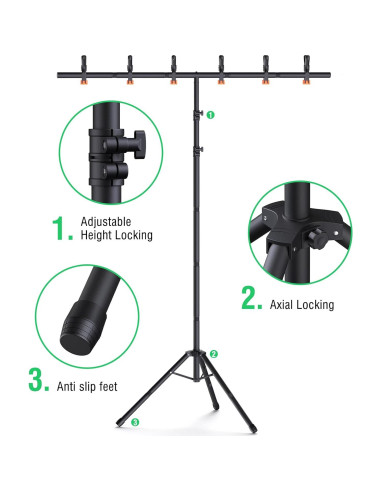 Kit de Fondo Verde Portátil Forlogic 2.44x1.62m con Soporte Ajustable