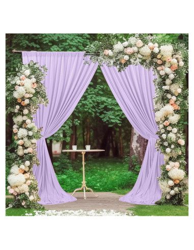 Cortinas de Fondo MEETSKY Lila Claro 3m x 2.4m 2 Paneles