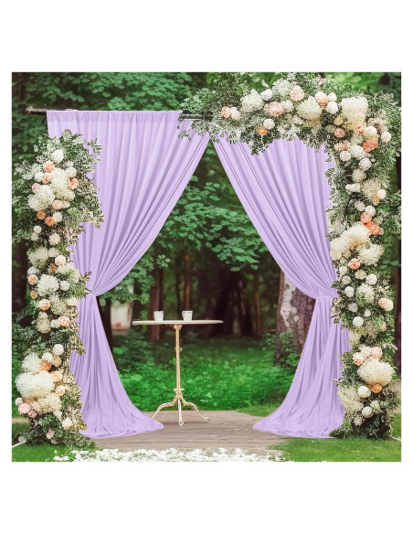 Cortinas de Fondo MEETSKY Lila Claro 3m x 2.4m 2 Paneles