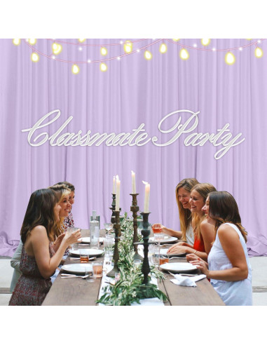 Cortinas de Fondo MEETSKY Lila Claro 3m x 2.4m 2 Paneles