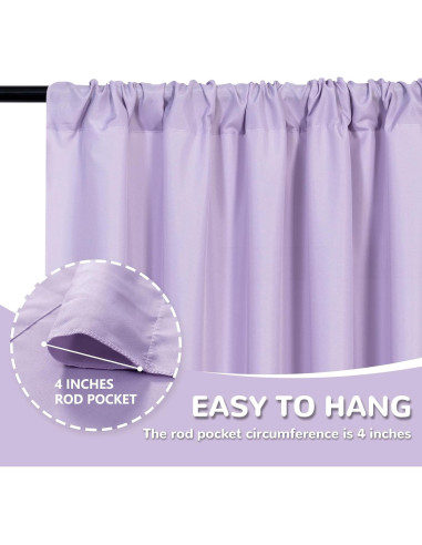 Cortinas de Fondo MEETSKY Lila Claro 3m x 2.4m 2 Paneles
