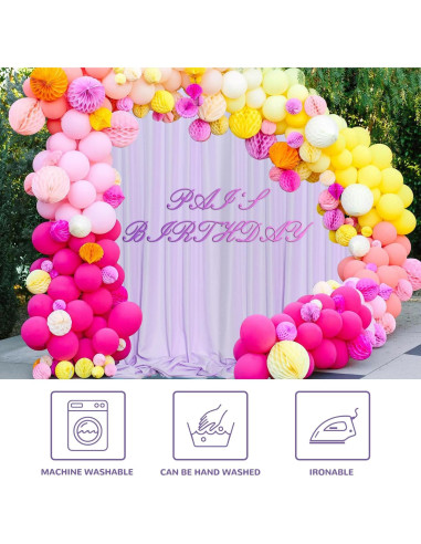 Cortinas de Fondo MEETSKY Lila Claro 3m x 2.4m 2 Paneles