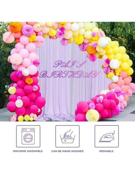 Cortinas de Fondo MEETSKY Lila Claro 3m x 2.4m 2 Paneles