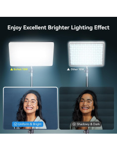 Kit de Luz LED para Video Scrhot con Trípode 132cm USB 2