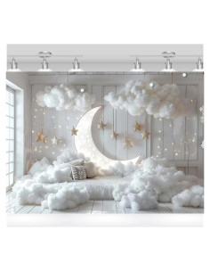 Fondo de Fotografía para Bebés KS-Backdrop 210x150 cm Luna Estrella