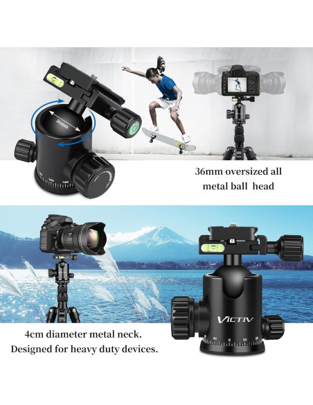 Trípode Profesional Victiv AT26 para Cámara 198 cm Aluminio