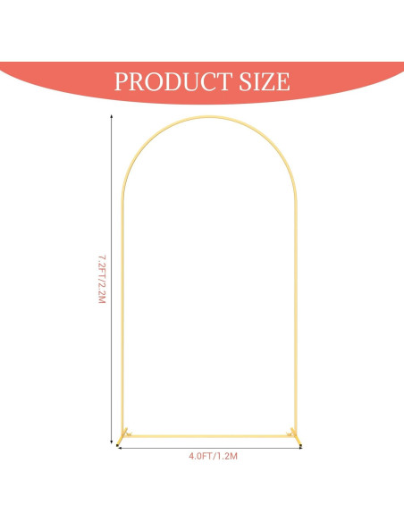 Soporte de fondo de arco dorado ITEFDTUTNE 2.58kg 7.2x1.2m
