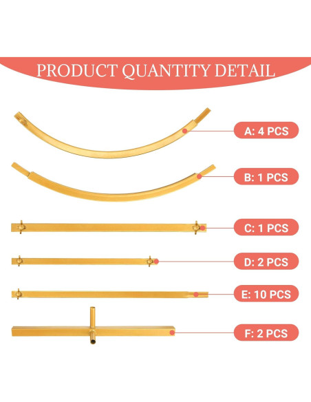 Soporte de fondo de arco dorado ITEFDTUTNE 2.58kg 7.2x1.2m