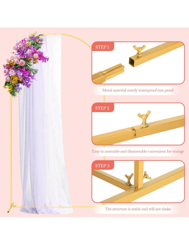 Soporte de fondo de arco dorado ITEFDTUTNE 2.58kg 7.2x1.2m