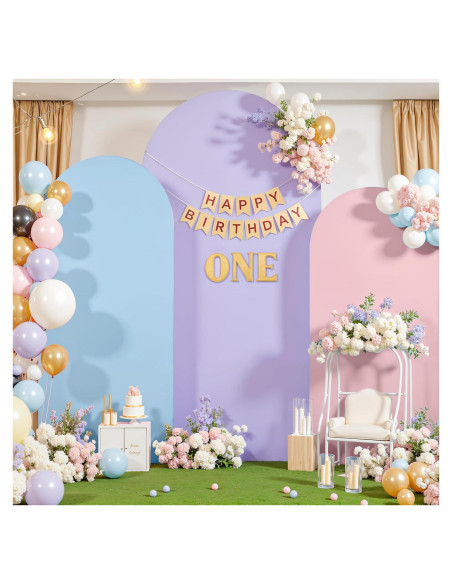 Juego de 3 Fundas de Fondo Arco Spandex Gogoparti 1.83m 1.52m 1.22m