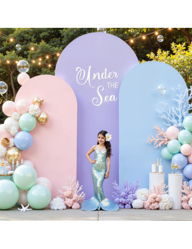 Juego de 3 Fundas de Fondo Arco Spandex Gogoparti 1.83m 1.52m 1.22m