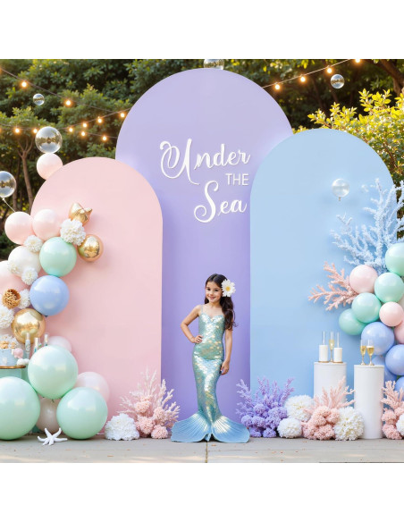 Juego de 3 Fundas de Fondo Arco Spandex Gogoparti 1.83m 1.52m 1.22m