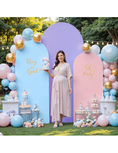 Juego de 3 Fundas de Fondo Arco Spandex Gogoparti 1.83m 1.52m 1.22m