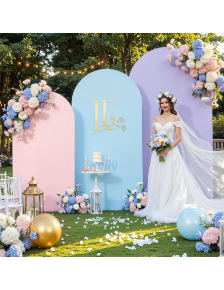 Juego de 3 Fundas de Fondo Arco Spandex Gogoparti 1.83m 1.52m 1.22m