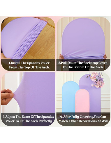 Juego de 3 Fundas de Fondo Arco Spandex Gogoparti 1.83m 1.52m 1.22m