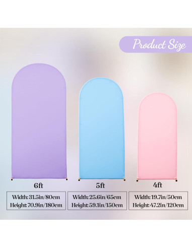 Juego de 3 Fundas de Fondo Arco Spandex Gogoparti 1.83m 1.52m 1.22m