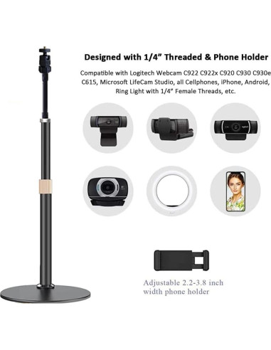 Soporte de escritorio flexible Etubby para teléfono y webcam