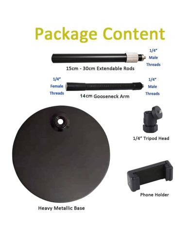 Soporte de escritorio flexible Etubby para teléfono y webcam