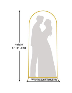 Soporte de Arco Metálico Putros 1.83x0.79M Dorado para Bodas 2