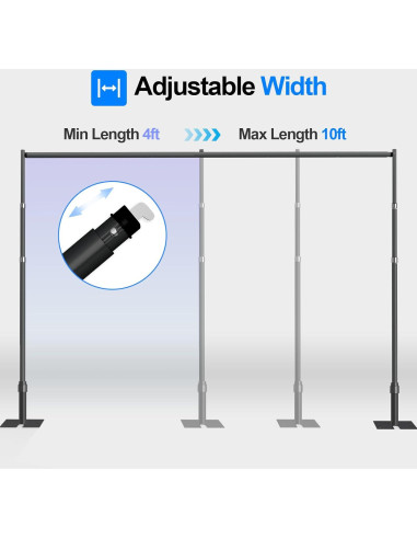 Kit de Soporte de Fondo Ajustable GLOSHOOTING 3.05m Negro