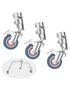 Juego de Ruedas Giratorias EMART 75mm con Freno de Goma