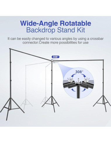 Soporte de Fondo Ajustable EMART 6.1x2.1m con Accesorios