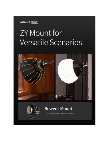 Luz de Video Bi-Color ZHIYUN MOLUS G60 Combo 60W 0.3kg