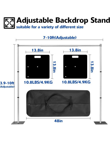 Soporte de Fondo Ajustable Hecis 3x3m para Fiestas y Bodas